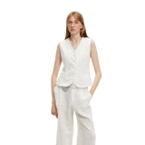 "Diary of an Old Friend" Customized Breathable Ramie Oversize Suit Vest Set