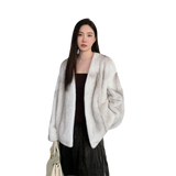Louvre Mink V-Neck Jacket