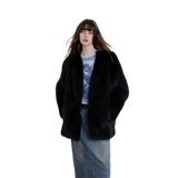 Black Sugar Champagne Finland Saga Fox Fur Coat Fashion Cardigan