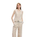 "Diary of an Old Friend" Customized Breathable Ramie Oversize Suit Vest Set