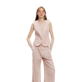 "Diary of an Old Friend" Customized Breathable Ramie Oversize Suit Vest Set