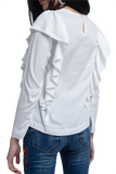 Top With Ruffle Detail in Cream