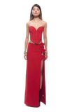 Umee Heart Shape Corsette Top Red
