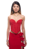 Umee Heart Shape Corsette Top Red