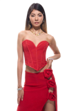 Umee Heart Shape Corsette Top Red