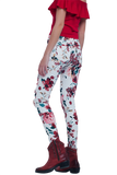 White Floral Jeans