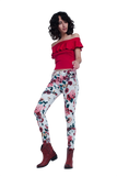 White Floral Jeans