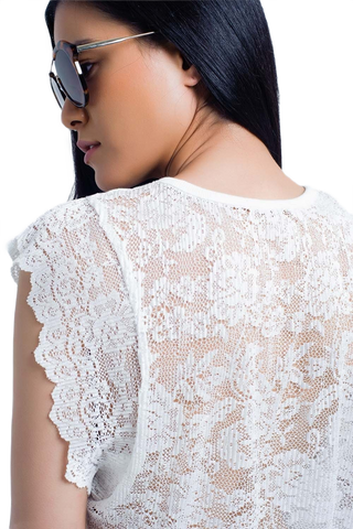 White Top With Lace Back