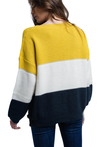 Yellow Knitted Sweater With Pearls