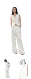 "Diary of an Old Friend" Customized Breathable Ramie Oversize Suit Vest Set