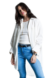 Boyfriend Cut Shirt With 3/4 Sleeve in White