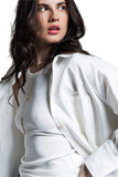 Boyfriend Cut Shirt With 3/4 Sleeve in White