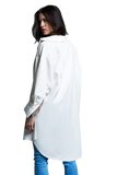 Boyfriend Cut Shirt With 3/4 Sleeve in White
