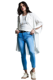 Boyfriend Cut Shirt With 3/4 Sleeve in White