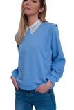 Boyfriend Sweatshirt With Shoulder Details in Blue