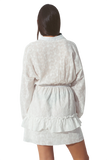 Broderie Mini Dress With Ruffles in White