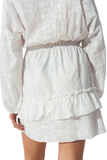 Broderie Mini Dress With Ruffles in White
