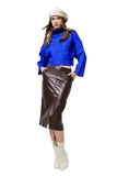 Leatherette Pencil Cut Skirt
