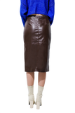 Leatherette Pencil Cut Skirt