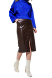 Leatherette Pencil Cut Skirt