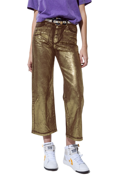Gold Metallic Glow Straight Elegance