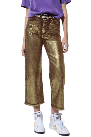 Gold Metallic Glow Straight Elegance