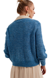 Button Through Cardigan in Blue