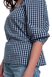 Check Square Neck Top