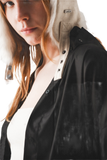 Cotton Blend Oversized Shirt in Black