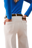 Cotton Blend Wide Leg Jeans