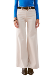 Cotton Blend Wide Leg Jeans