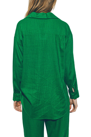 Cotton Loose Fit Shirt in Green