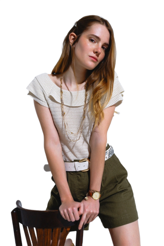 Elegant Short Sleeve Sweater