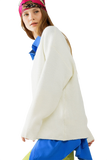 Cream Knit v Neck Sweater