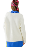 Cream Knit v Neck Sweater