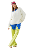 Cream Knit v Neck Sweater