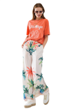 Elastic Waist' Beach Cream Pants