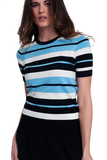 Crew Neck Boxy Blue Sweater