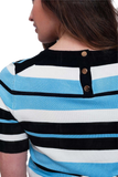 Crew Neck Boxy Blue Sweater