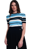 Crew Neck Boxy Blue Sweater
