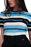 Crew Neck Boxy Blue Sweater