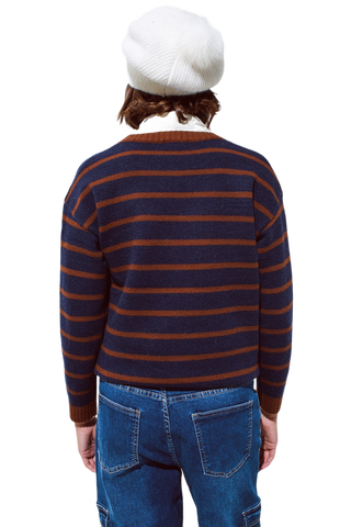 Crew Neck Stripe Sweater