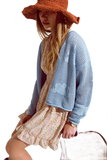 Crochet Cardigan With Knitted Clouds in Blue