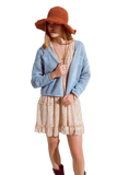 Crochet Cardigan With Knitted Clouds in Blue