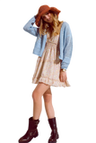 Crochet Cardigan With Knitted Clouds in Blue
