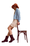 Crochet Cardigan With Knitted Clouds in Blue