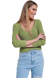 Crochet Knit Jumper in Green