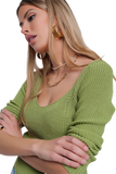 Crochet Knit Jumper in Green