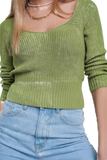 Crochet Knit Jumper in Green
