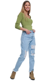 Crochet Knit Jumper in Green